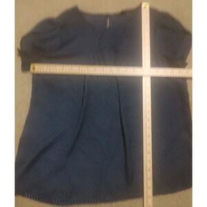 Fun2fun Women's Cap Sleeve Blouse Size L Navy Polka Dot‎ - L@@k how Cute